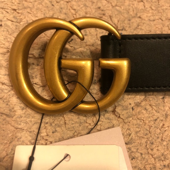 Gucci Leather Belt with Double G Buckle - Men 95 - Picture 2 of 8